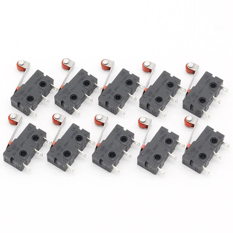 10-50Pcs Micro Roller Lever Arm Open Close Limit Switch KW12-3 PCB Microswitch