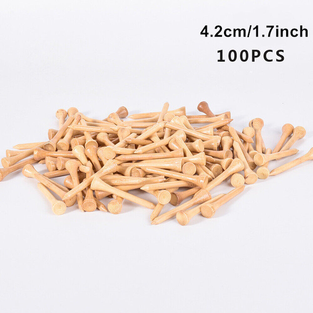 UP 200Pcs Bamboo Wooden Golf Tees 70mm & 83mm 2 Size Golf Accessories Training