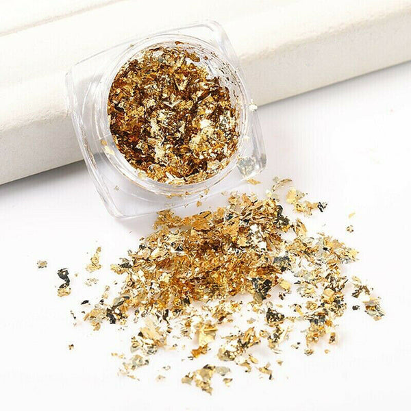 6 Colours Nail Art Sequins Mirror Glitter Powder Foil Flakes Paillette Decor AU