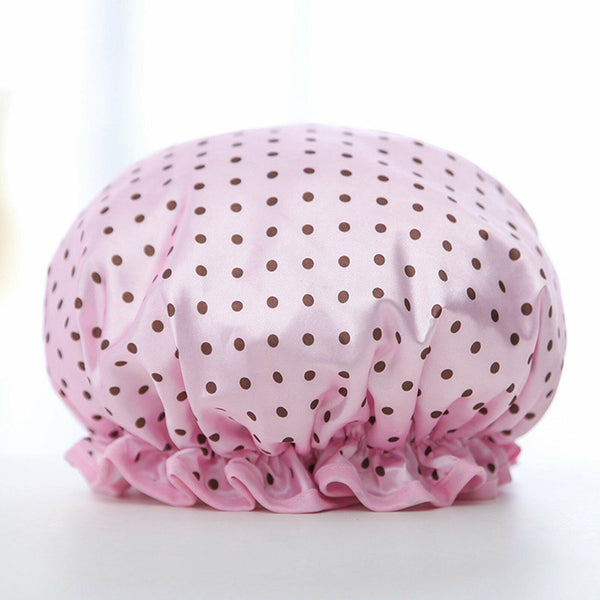 Woman Shower Cap Reusable Long Hair Large Turban Bathroom Waterproof Hair Cap AU