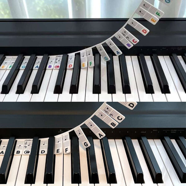 2Pcs Silicone Keyboard Piano Sticker 88 Keys Note For Learner Reusable Label AU