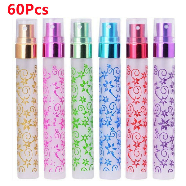 Up 60X 10ml Glass Perfume Spray Bottle Atomizer Portable Mini Refillable Bottles