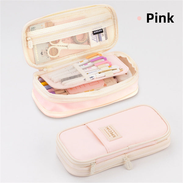 Zipper Pencil Case Pen Bag Organizer School Office Cosmetic Stationery Storage