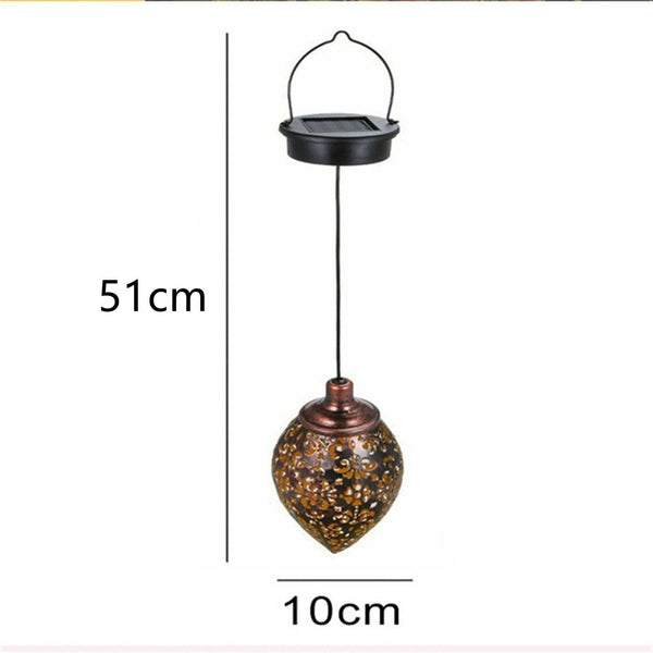 Solar Powered LED Morrocan Lantern Light Hanging Lamp Garden Outdoor Landscape