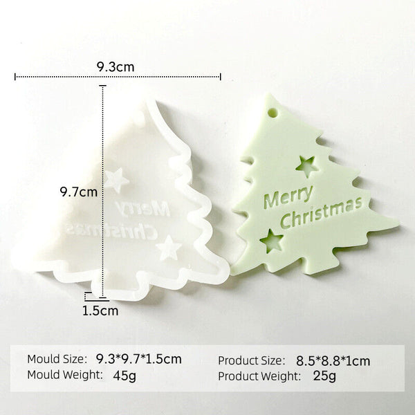 Christmas Tree Chocolate Cake Jelly Tray Mold Santa Claus Soap DIY Silicone Mold