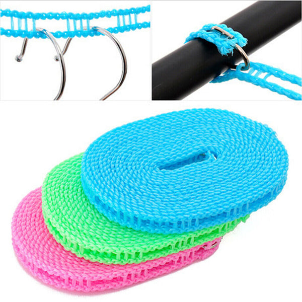 2pcs 12 Clips Camping Rope Peg Washing Clothes Line Travel clothesline Portable