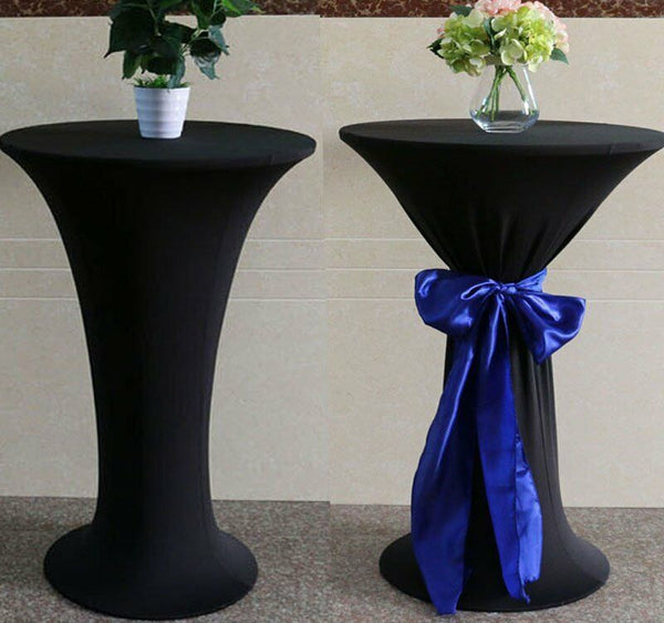 60cm Bar Table Cover Cocktail Spandex Round Tablecloth Wedding Party Black White
