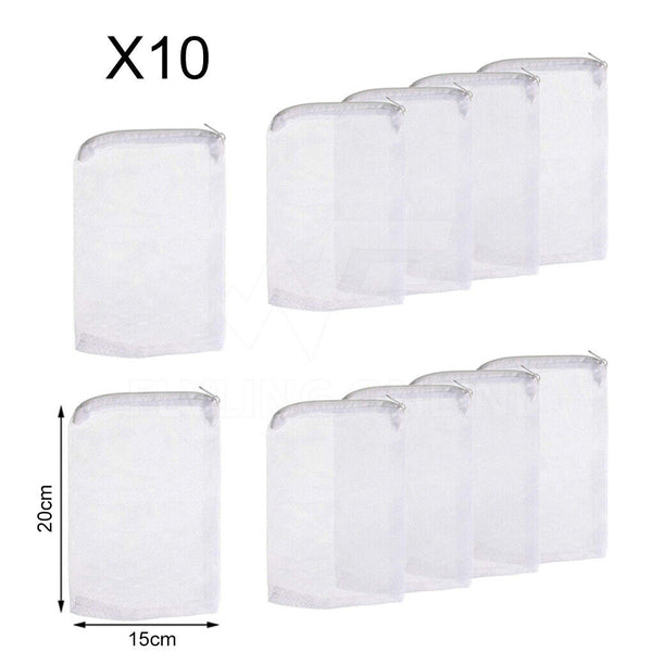 20Pcs Aquarium Filter Bags Fish Tank Bio Ball Media Mesh Storage Bag with Zipper