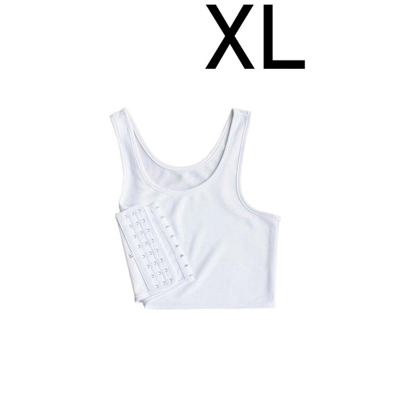 2PCS Women Buckle Short Chest Breast Binder Lesbian Trans Vest Corset Tomboy