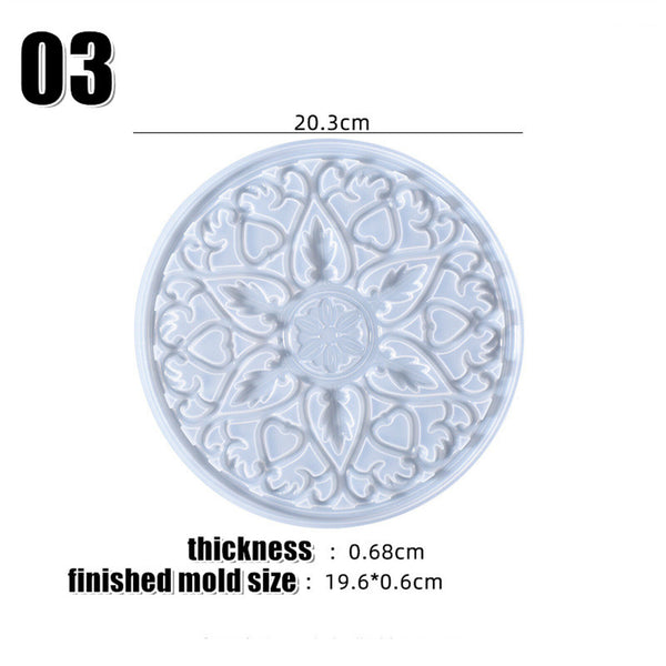 Mould Silicone Resin Mandala Placemat Epoxy Mold Coaster Cup Mat Crafts Casting