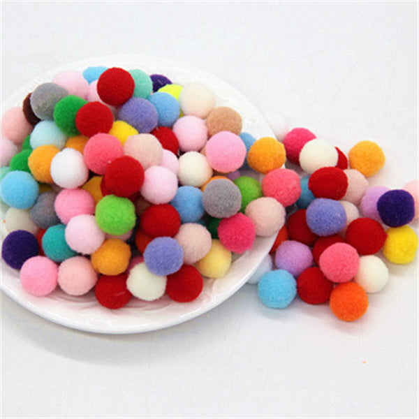 DIY Mixed Colour Mini Soft Fluffy Pom Poms Pompoms Ball 8-30mm for Kids Tools AU