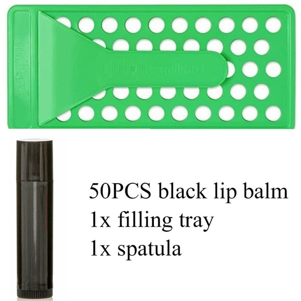 5ML Lip Balm Filling Tray & Spatula Set 50 Lip Balm Containers Handmade DIY Tool
