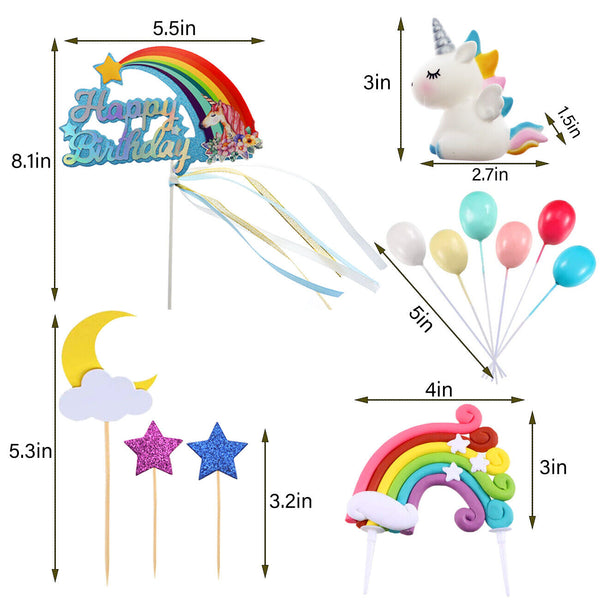 Unicorn Birthday Party Decoration Cake Topper Candy Bag Cake Wrappers Kit