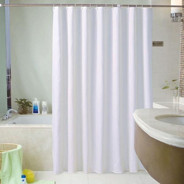 Extra Long Shower Curtain Waterproof Fabric With Hooks Weighted Hem 180x200cm AU