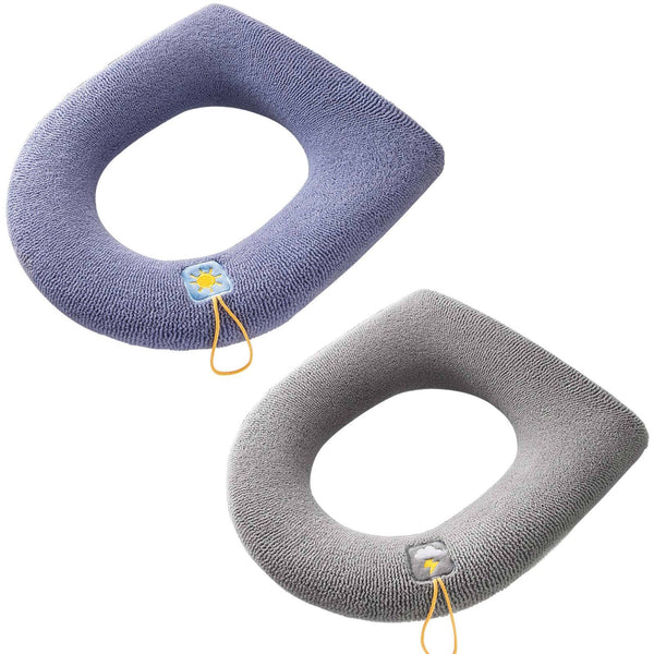 2PCS Winter Warm Soft Washable Toilet Seat Closestool Cover Cushion Warm Mat Pad - Lets Party