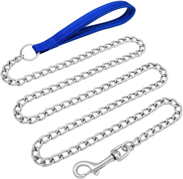 120cm Pet Dog Puppy Metal Chain Lead With Soft Padded Handle Leash Duty New AU