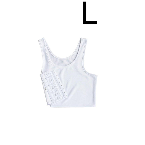 2PCS Women Buckle Short Chest Breast Binder Lesbian Trans Vest Corset Tomboy