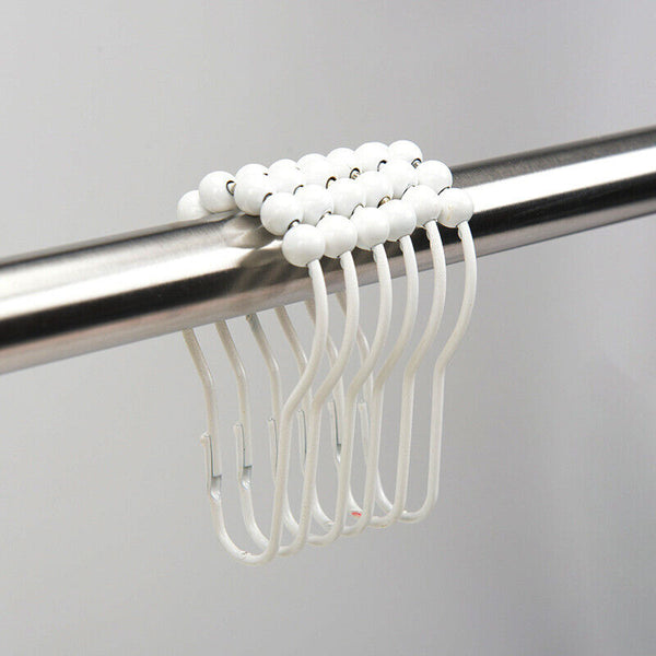 Shower Curtain Rings Hooks Rustproof Stainless Steel For Bathroom Shower