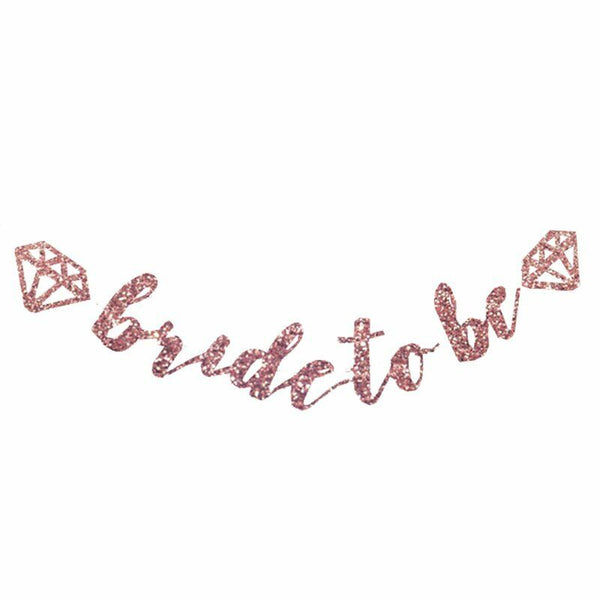 Rose Gold Bridal Shower Decorations Bride to Be Banner Engagement Ring Balloon A