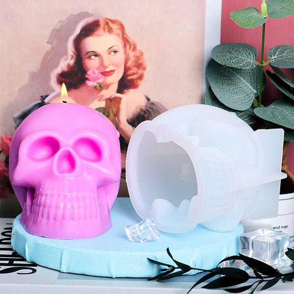 Silicone 3D Skull Candle Mold DIY Making Soap Wax Resin Mould Craft Halloween AU