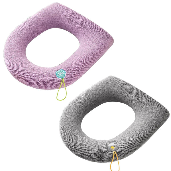 2PCS Winter Warm Soft Washable Toilet Seat Closestool Cover Cushion Warm Mat Pad - Lets Party