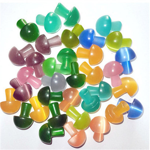 Mini Mushroom Natural Crystal Carving Quartz Massage Healing Reiki Stone Decor