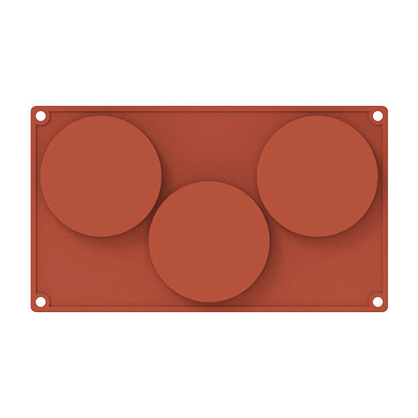 3-Cavity Silicone Cake Pie Custard Tart Resin Mold Bakeware Coaster Tray Moulds