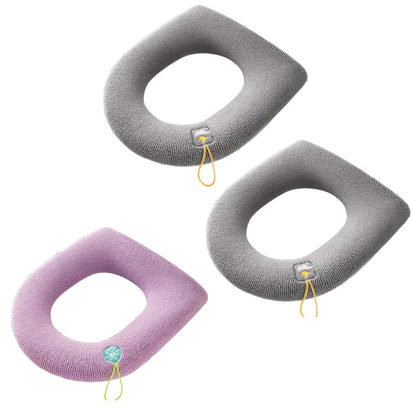 3PCS Winter Warm Soft Washable Toilet Seat Closestool Cover Cushion Warm Mat Pad
