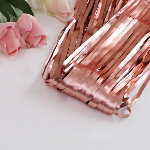 2M Matt Foil Metallic Fringe Tinsel Curtain Backdrop Door Wedding Birthday Party