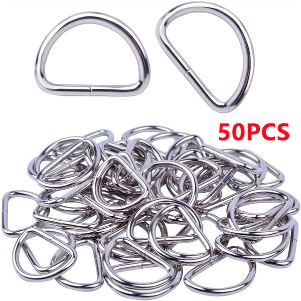 50-500X D Ring Metal Buckle D-rings 2.5cm Strap Loop Webbing Strapping Ring AU