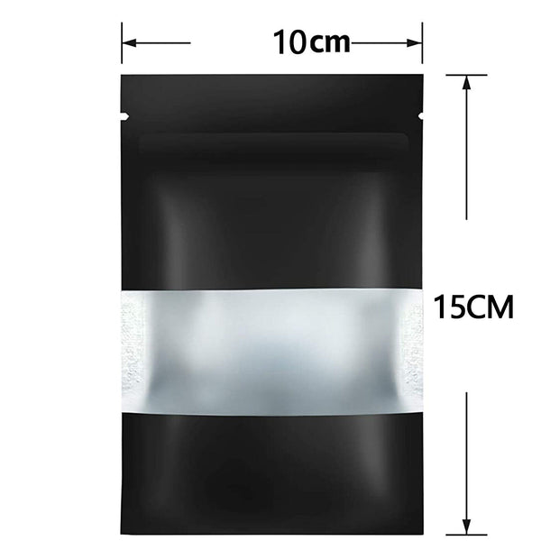 100X Window Aluminum Mylar Bags Foil Heat Stand Up Pouch Seal With Zip Lock Bag