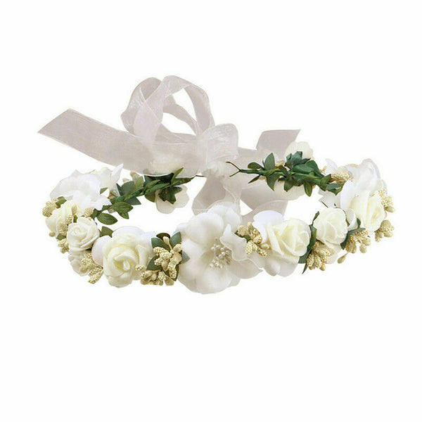 Women Party Flower Wreath Garland Beach Wedding Girl Hair Headband crown 4colour