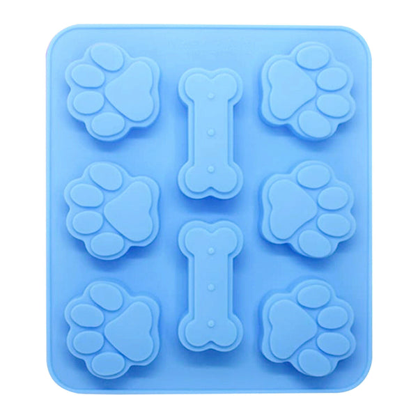 Silicone Chocolate Mould Cat Paw Dog Bone Choc Block Ice Tray Cake Cookie Mold