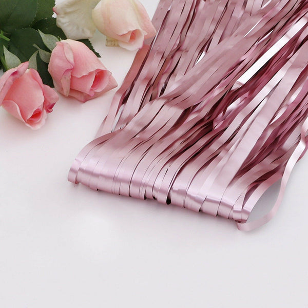 2M Matt Foil Metallic Fringe Tinsel Curtain Backdrop Door Wedding Birthday Party