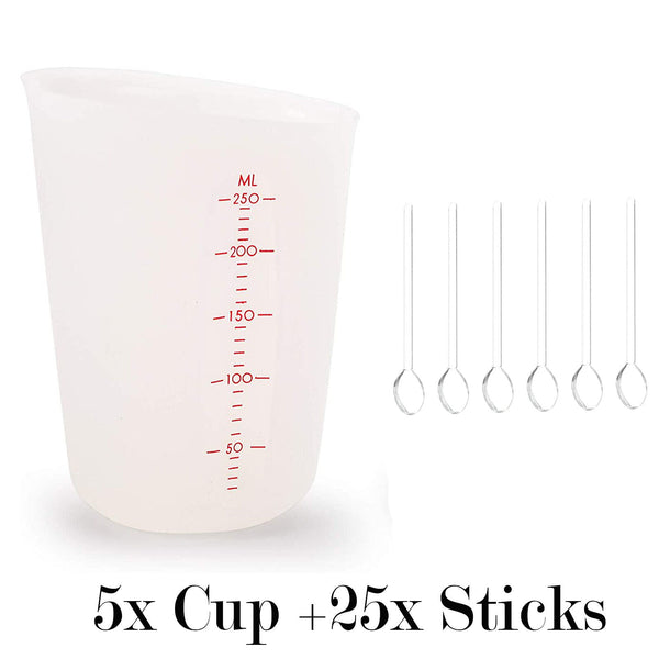 1-10X 250ml Silicone Measuring Cup Resin Glue Tool Jewelry Measuring Cup SpoonAU