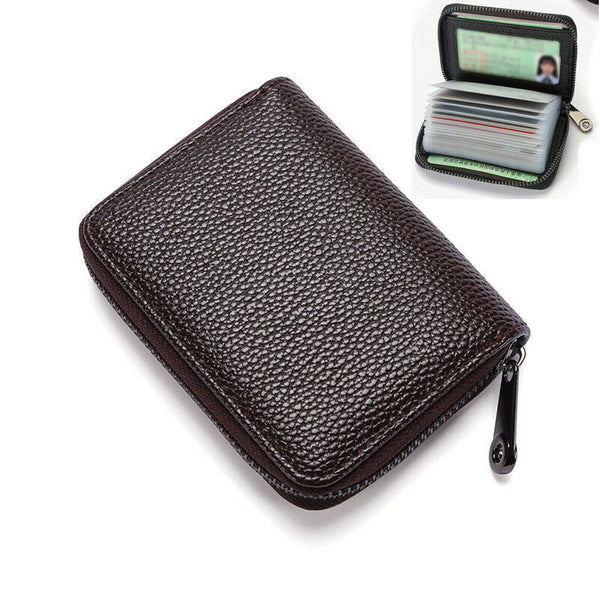 Credit Card Holder Leather Wallet RFID Blocking Pop Slim Aluminum Card Case AUS