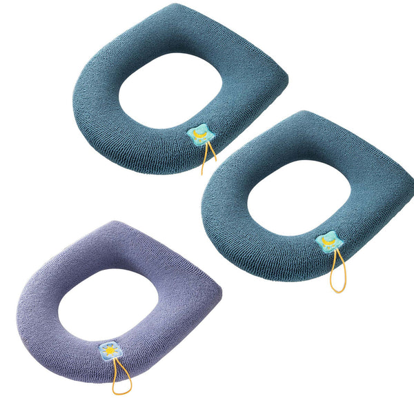 3PCS Winter Warm Soft Washable Toilet Seat Closestool Cover Cushion Warm Mat Pad