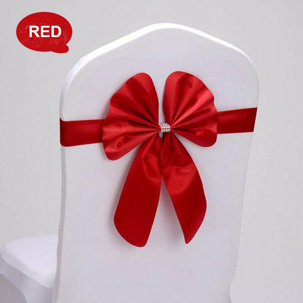 20X Satin Chair Sashes Cloth Cover Wedding Party Event Table Runner Home Decorat