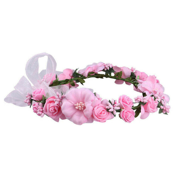 Women Party Flower Wreath Garland Beach Wedding Girl Hair Headband crown 4colour