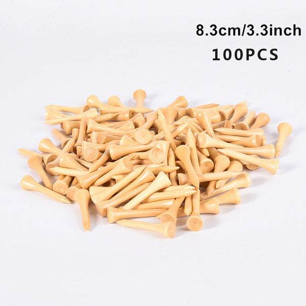 Bamboo Wooden Golf Tees 70mm & 83mm 2 Size Golf Accessories Training