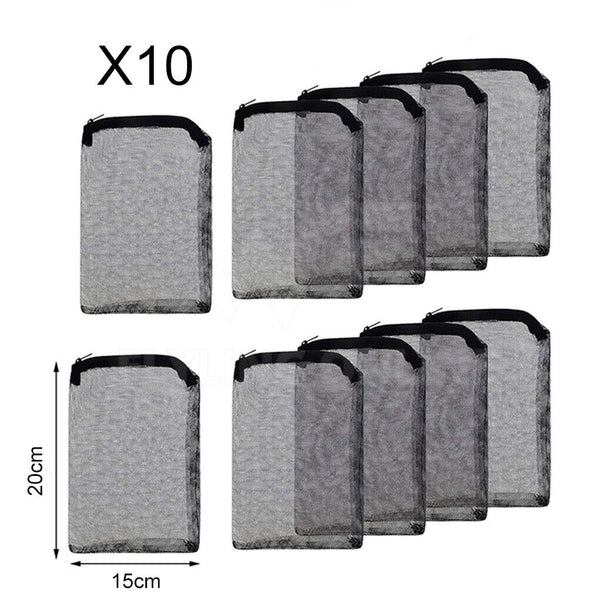 20Pcs Aquarium Filter Bags Fish Tank Bio Ball Media Mesh Storage Bag with Zipper