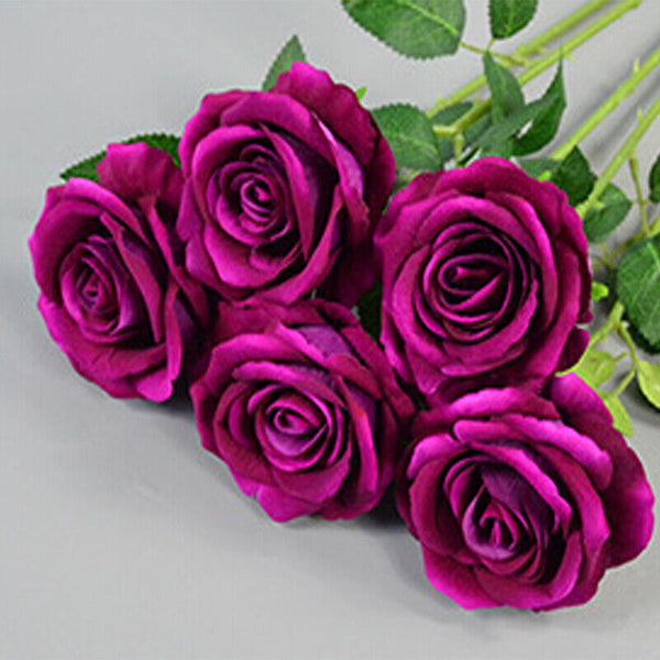10pcs Artificial Velvet Flowers Rose Flower arrangement Wedding Event Party Dec