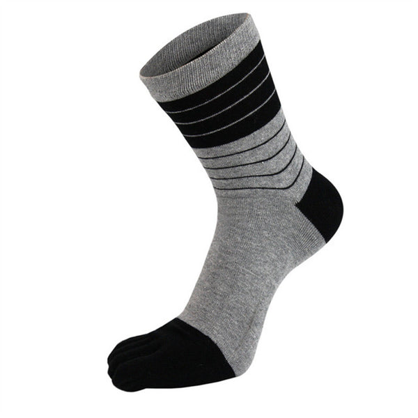 3 Pairs Men Cotton Running Ankle Sports Toe Socks Five Finger Grey Blue Black