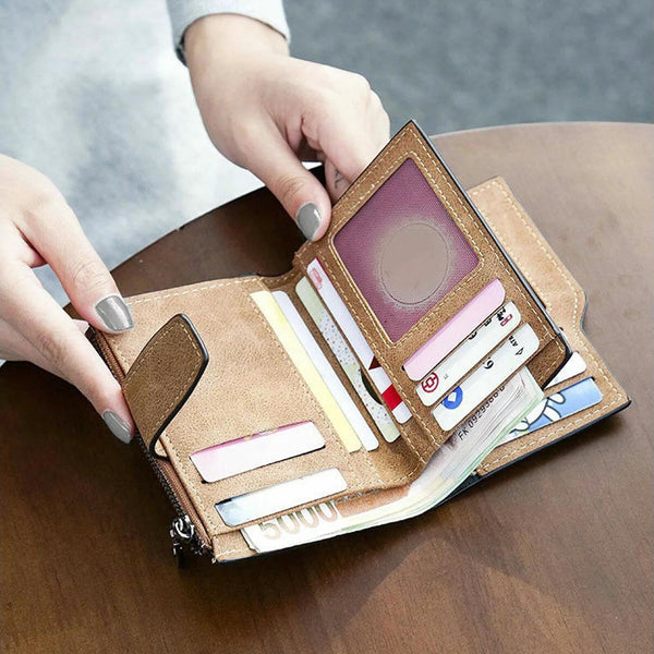 Wallet Short Small Coin Purse Ladies Folding Card Holder PU Leather for Women AU