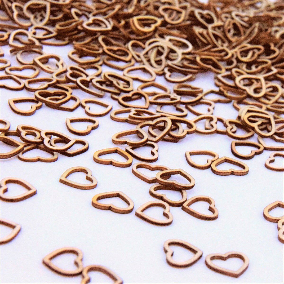 100-500pcs DIY Craft Wooden Wood Love wedding Party Heart Craft decoration AU