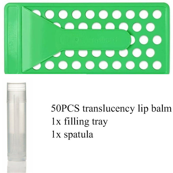 5ML Lip Balm Filling Tray & Spatula Set 50 Lip Balm Containers Handmade DIY Tool
