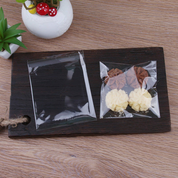 100X Clear Plastic Candy Packaging Bags Self Adhesive Cookie Biscuit Gift Bags