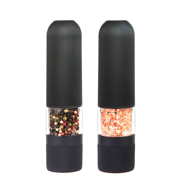 Electric Salt Pepper Mill Grinder Battery Powered LED Light Adjustable