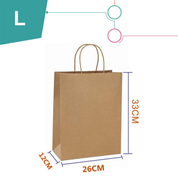 Bulk Kraft Paper Bags Gift Shopping Carry Craft Retail Bag with Handle Brown NEW