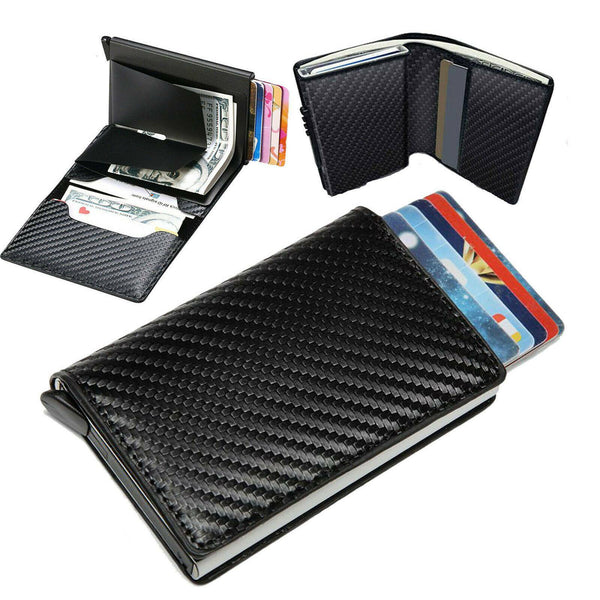 New Leather Credit Card Holder Men's Money cash Wallet Clip RFID Blocking Purse